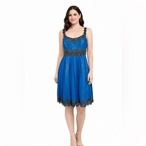 Adrianna Papell Beaded Silk Dress